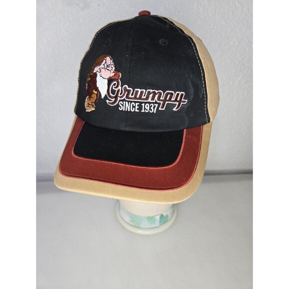 Disney Parks Grumpy Since 1937 Snow White Dwarfs Hat Adult Large Black Beige - Picture 1 of 8